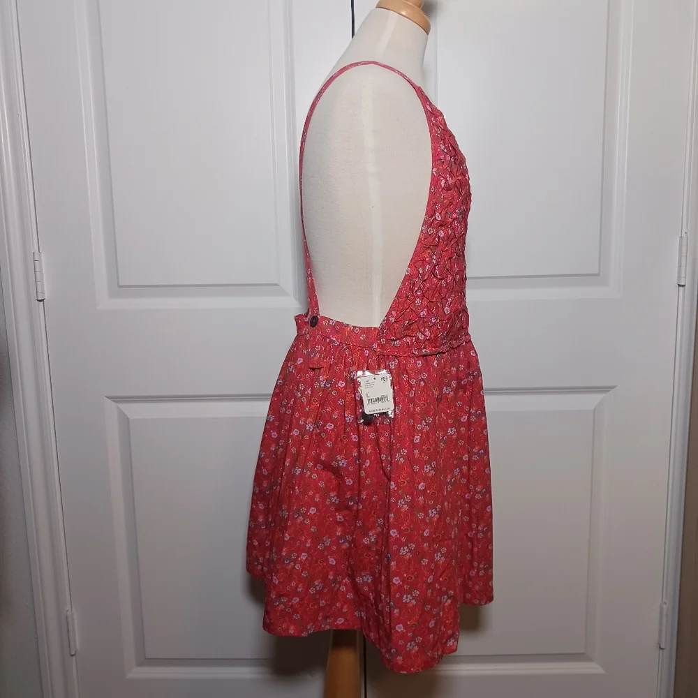 NWT Free People Cottage Core Floral Short Dress Smocked Front Poppy Combo - Picture 10 of 14